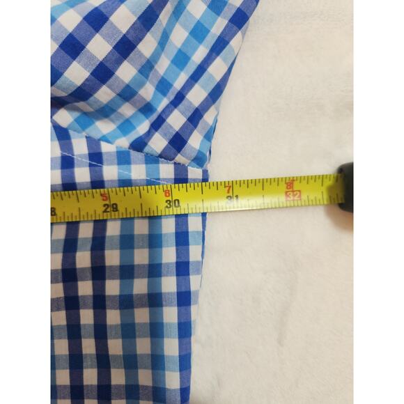 Izod Shirt Mens 20 Tall 35 36 Blue Check Long Sleeve Classic Preppy Business - Picture 5 of 10
